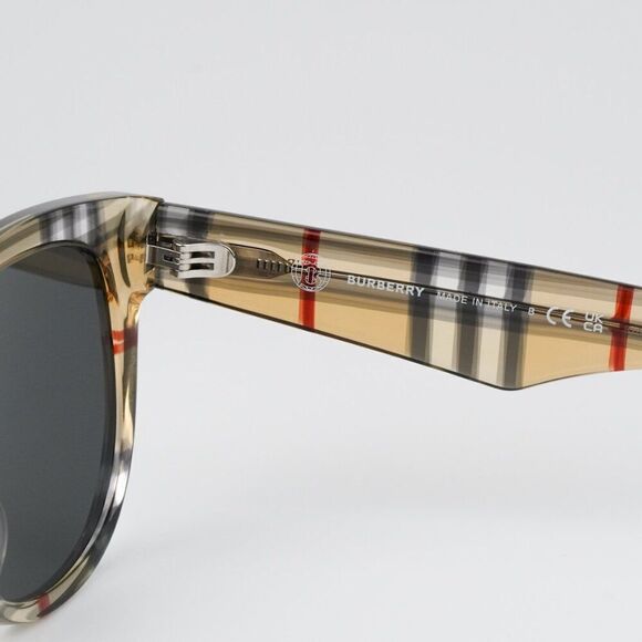NEW Burberry BE4432U 412287 Vintage Check Dark Grey Oval Women Sunglasses - Picture 9 of 12